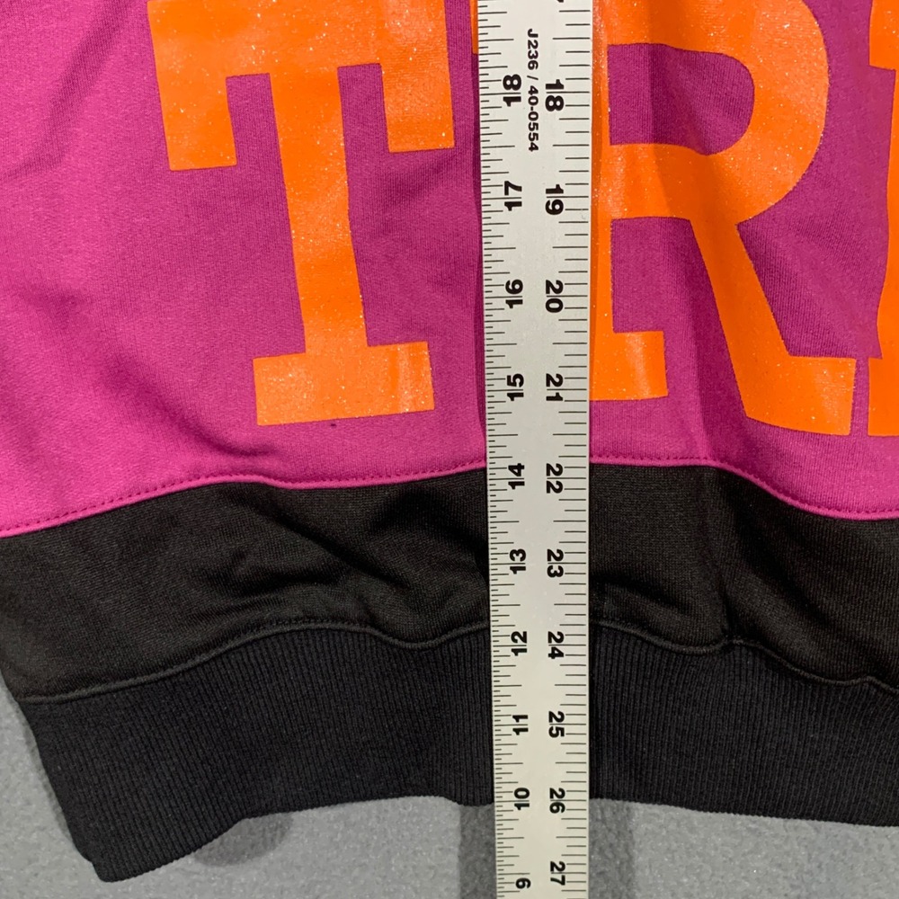 Halloween Sweatshirt Women Large Trick Or Treat Pink Black Sequin Spooky - Picture 5 of 6
